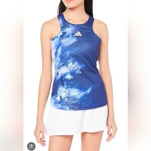 Adidas Blue Graphic Fitted Tank Top